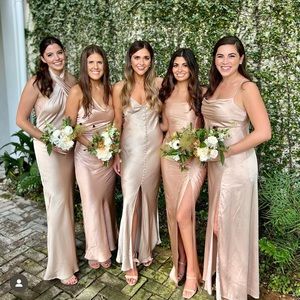 LA LUNE BIAS SLIP DRESS - GOLD